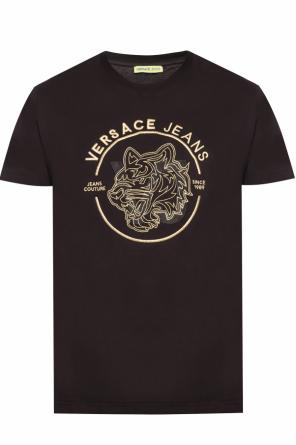 T-shirt z wyszytym wzorem z logo, zdjęcie 1 T-shirt z wyszytym wzorem z logo od Versace Jeans
